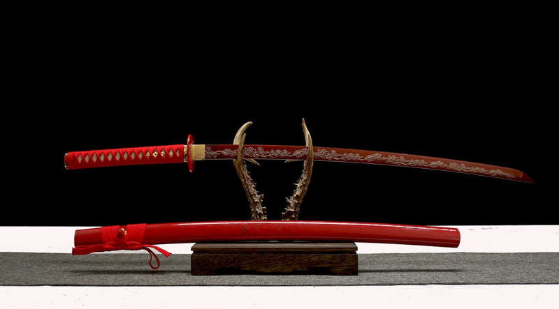 japanese red katana