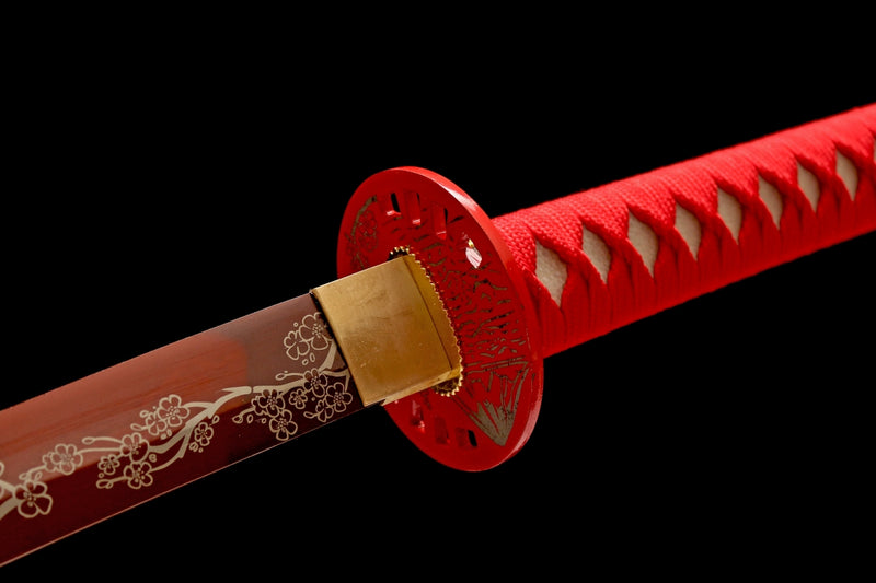 custom red katana